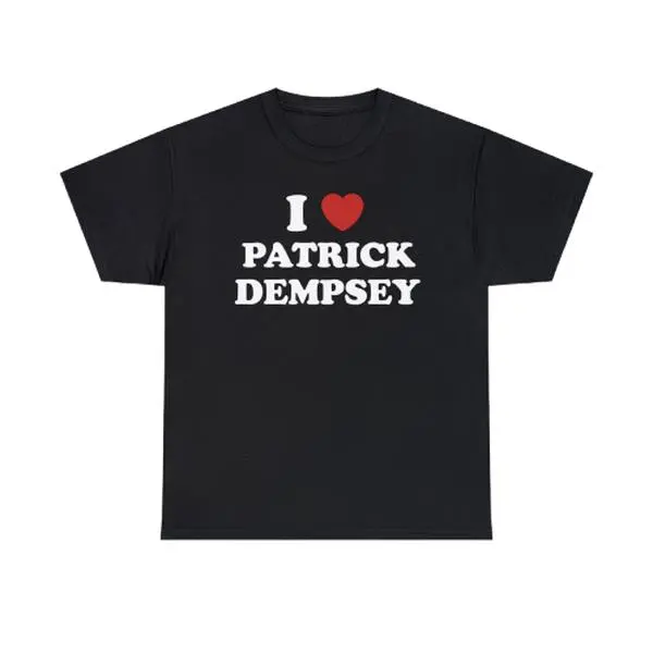 I Heart Patrick Dempsey Unisex T-Shirt - Dr. Derek Shepherd Grey's Anatomy Tshirt Cotton Top Womenswear Check