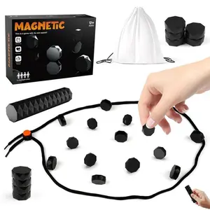 New Chess Set with 20 Pieces and Rope, Portable Multiplayer Board Game, Magnetic Chess Game, Fun Strategy Puzzle Game, Ideal Gift for Adults, Family Gatherings, Travel, Tabletop Chess Board, Tabletop Games