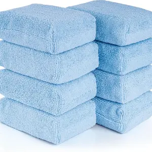 8pcs Car Wash Microfiber Sponges, Premium Soft Microfiber Applicator Pads, Car Cleaning Sponge and Pad, Perfect for Easy Waxing and Sealing