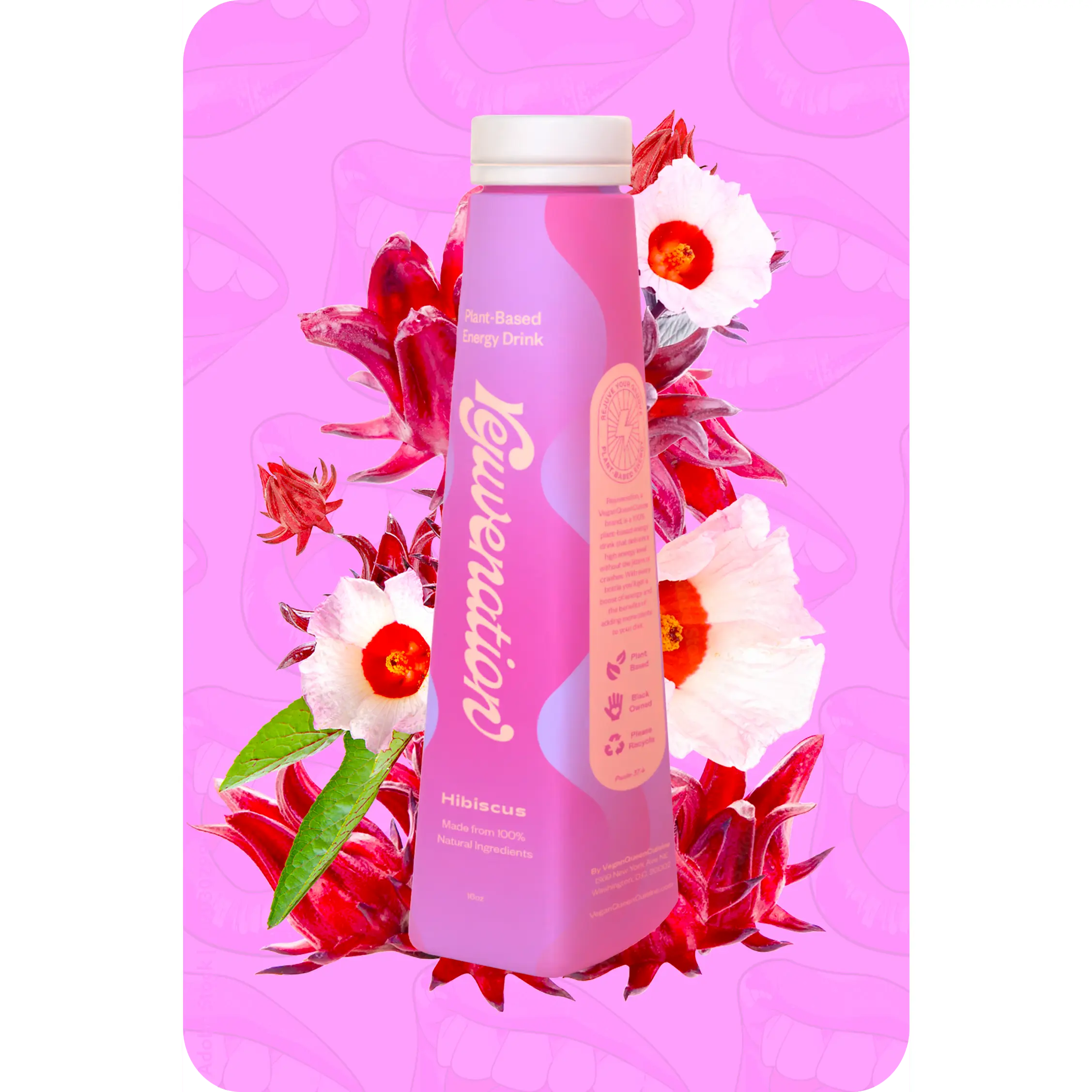 Organic Hibiscus Beverage for Hair and Skin Health with Free Gift - Pre-Workout Cure, Hair Loss Aid & Flavor Infused