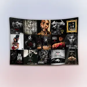 Vintage Kevin Gates Album Collection Tapestry, Southern Hip-Hop Wall Hanging Decor, Retro Rap Music Art Banner, Bedroom Studio Wall Art, Gift for Fans