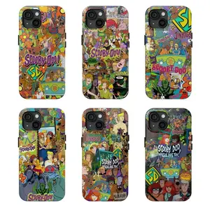 Halloween Tough Phone Case, Scoobyy Doo Phonecover, Spooky Season, 6 Retro Mystery Team Collages, Phonecase for Iphone and Samsung, Gift for him for her