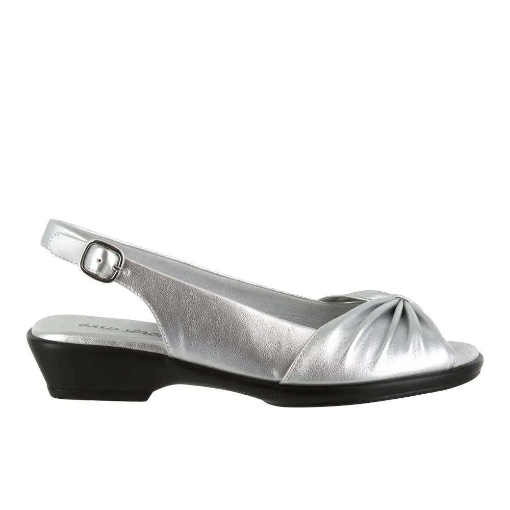 Easy Street Womens Fantasia Slingback Casual Sandals Casual Low Heel 1-2" - Silver
