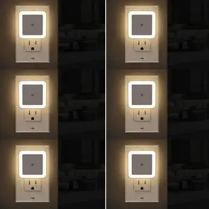 Wall-Mounted LED Night Light, Plug-In Night Light, Warm Home Lighting, Bedroom Bathroom Hallway, From Dusk to Dawn