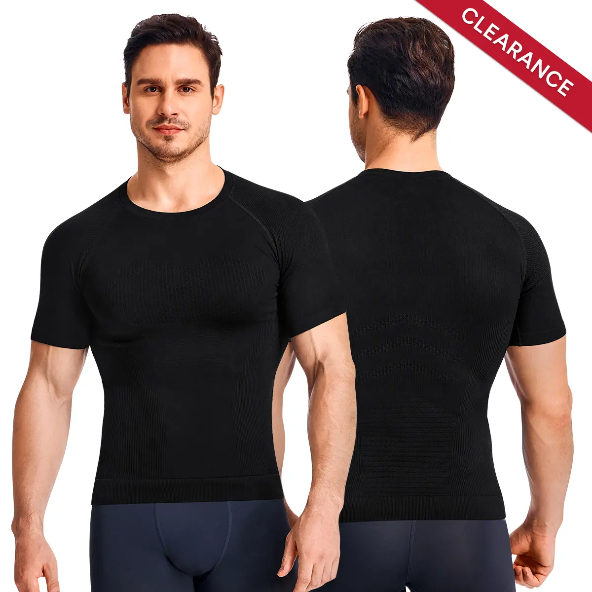 【Clearance】Nebility Men's Compression Shirts Cool Dry Short Sleeve Baselayer Athletic Workout T Shirts Activewear Fitness Rash Guard Clothing Shapewear，fathersdaygift