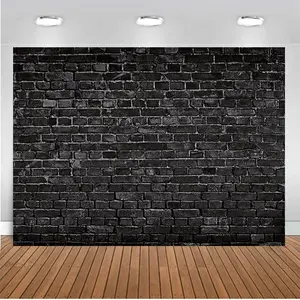 7x5FT Black Brick Photography Backdrop -  Shower, Birthday Party Decoration -   Photoshoot Prop