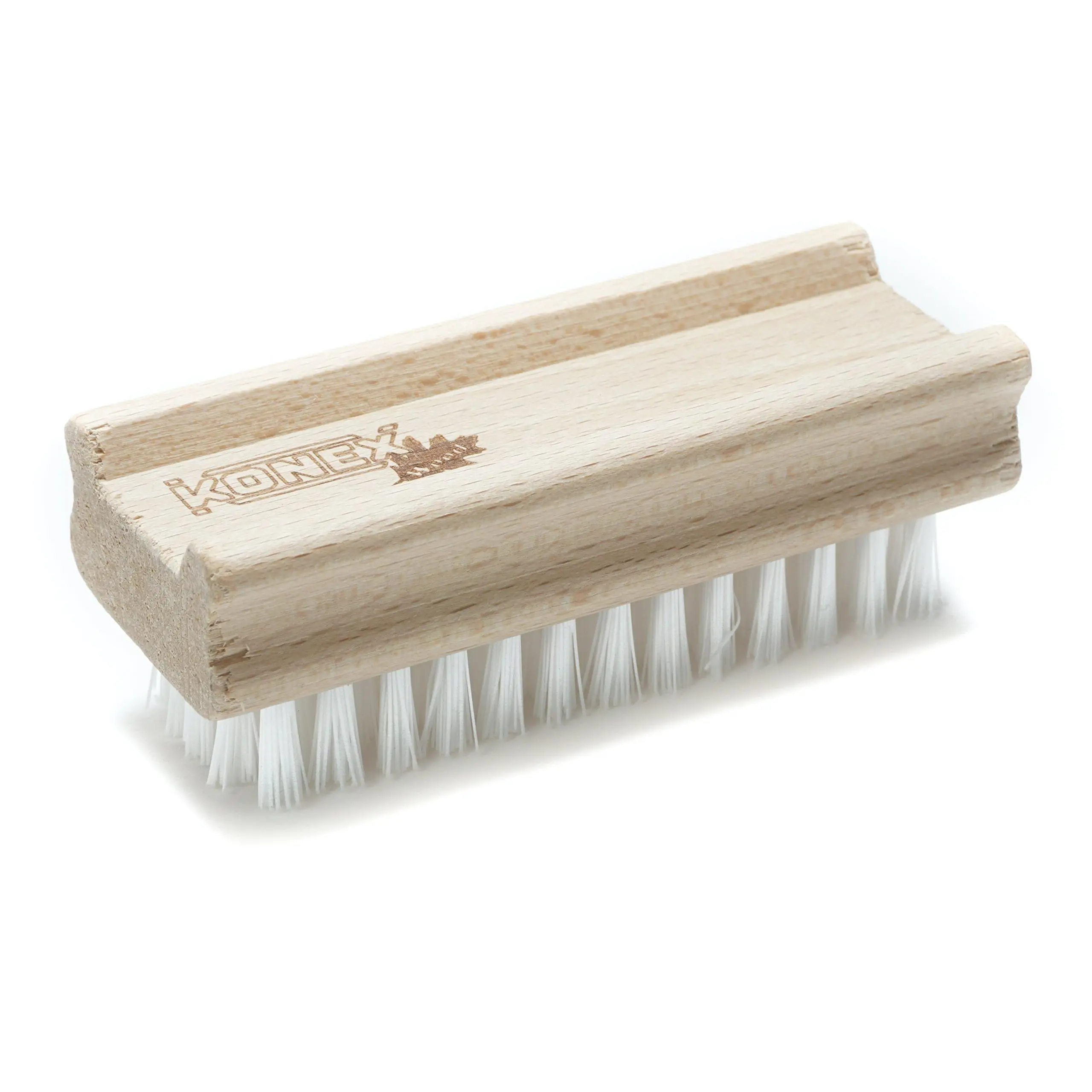 Konex Wooden Nail and Hand Cleaning Scrub Brush with Ergonomic Handle and Durable Bristles