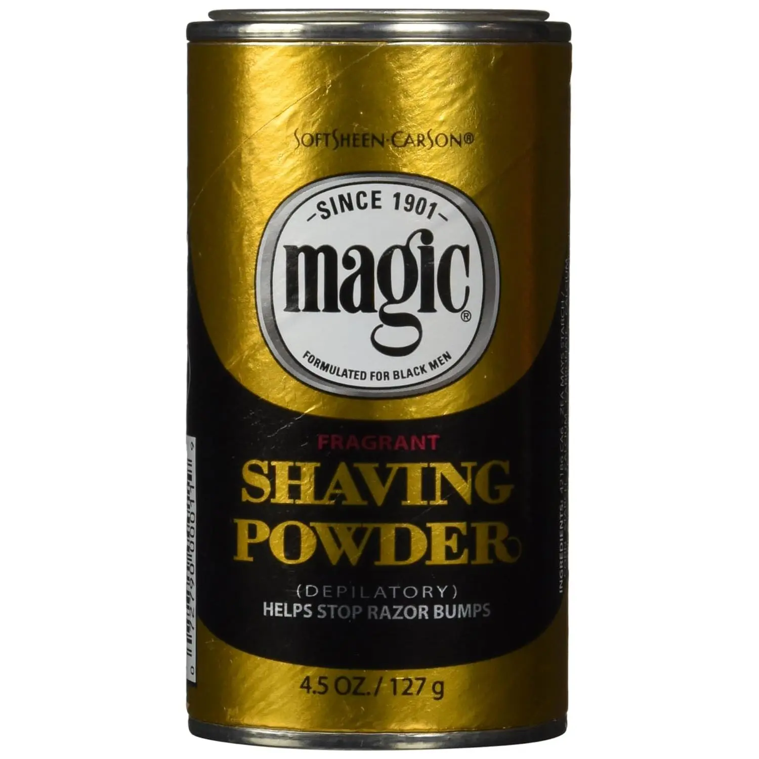 SoftSheen-Carson Platinum Magic Shave Powder for Black Men, Smooth & Cleansing Facial Depilatory with Corn Starch, Razorless Shave, Fresh Scent, 4.5oz, All Skin, Fragrance, Shaving Powder, Beauty Products, Gold