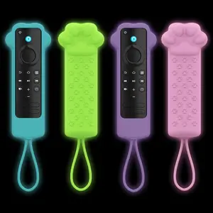 Cat's Paw Silicone Remote Cover for Fire TV Stick/Cube Alexa Voice Remote 2nd/3rd Gen L5B83H L5B83G P4C6EN, Glow-in-the-Dark Remote Case for Firestick Remote Lite 1st/2nd Gen H69A73 E4GE9R, Not for Enhanced/Pro/2024 Version, Silicone Material