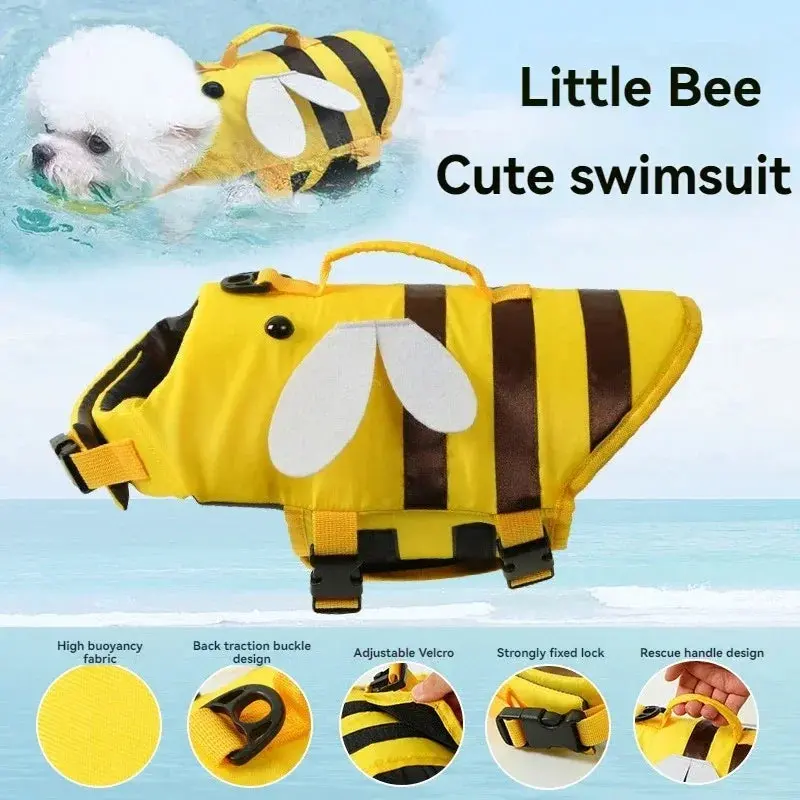 Reflective Dog Life Vest Jacket - Adjustable Summer Pet Swimwear for Safety and Comfort with Premium Material & Reflective Strips