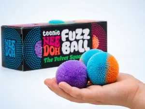 NeeDoh Teenie Fuzz Ball 3-Pack – Sensory Fidget Toy with Velvet Texture – Soft Squishy Stress Relief – Ages 3+