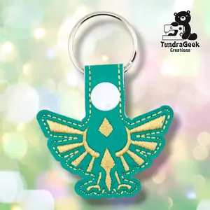Hylian Crest Keychain | Embroidered Faux Leather | Gamer Gift | Legend of Zelda Fan Gift | Handmade Keychain | Alaska Made