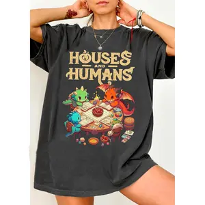 Vintage Houses and Humans D&D Shirt, Retro 90s Dunge0ns and Drag0ns Unisex Tee, RPG Game Shirt