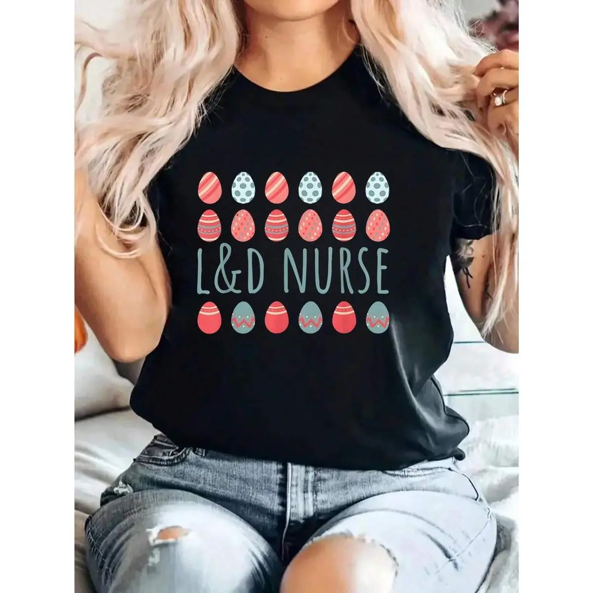 Women's Short-Sleeve Graphic Cotton T-Shirt - Comfortable, Soft Premium Tri-Blend for Labor and Delivery RNs (Funny Delivering Babies Design), Fabric, Fashion, Fit, Tops, Casual, Regular Fit