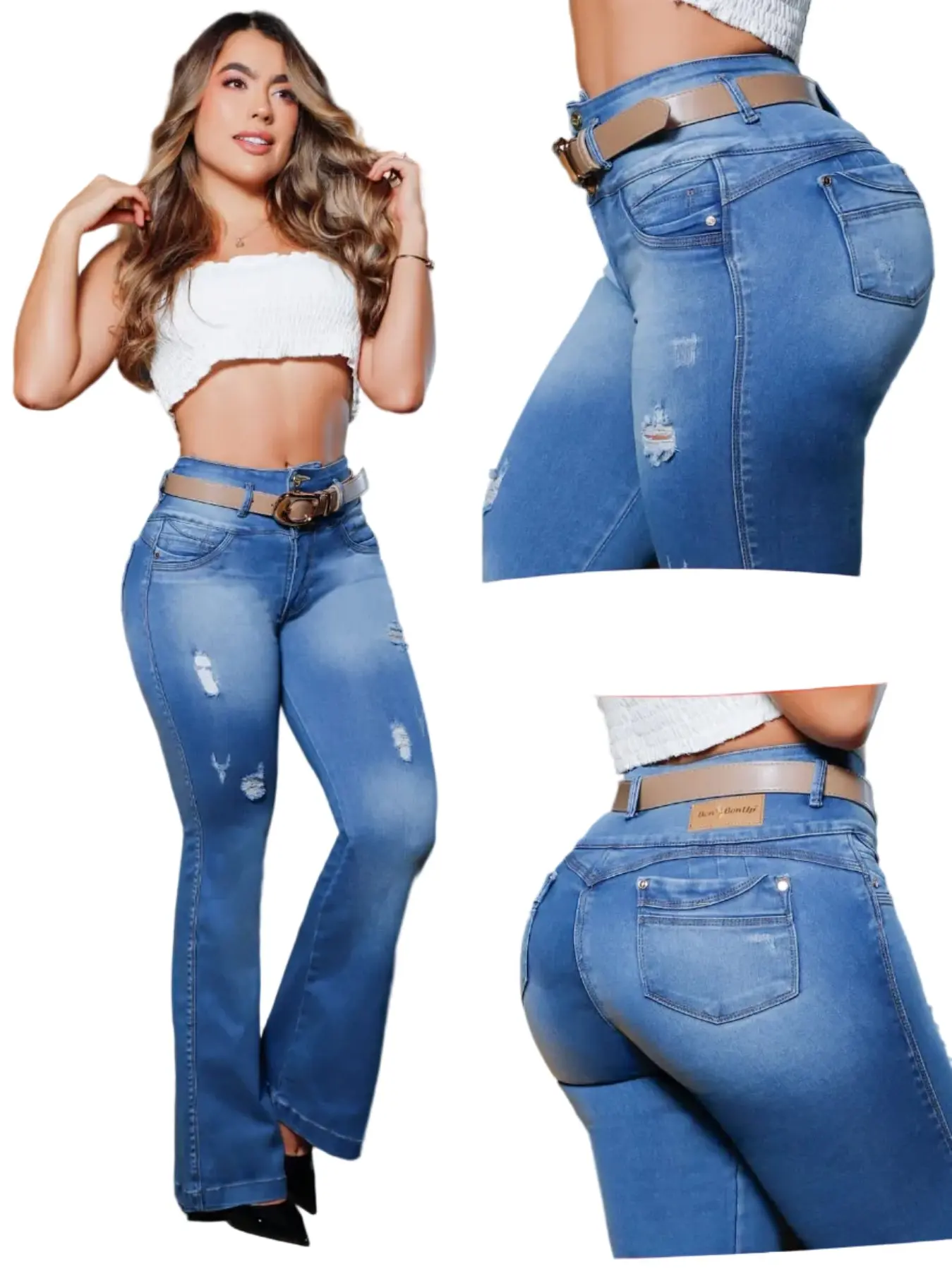 Colombian Flared Jeans Bon Bon up 8445 butt lifter high waist different models Womenswear