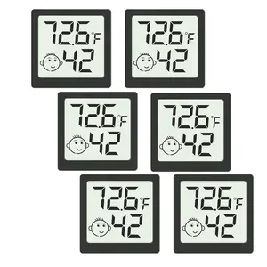 Mini Humidity Meter Hygrometer 6 Pack Room Thermometer Indoor Digital Temperature and Humidity  (Black)