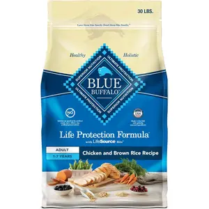 Blue Buffalo Life Protection Formula Adult Dry Dog Food, Chicken & Brown Rice Recipe, 30-lb Bag, Natural Ingredients, High Quality Protein, No Artificial Preservatives