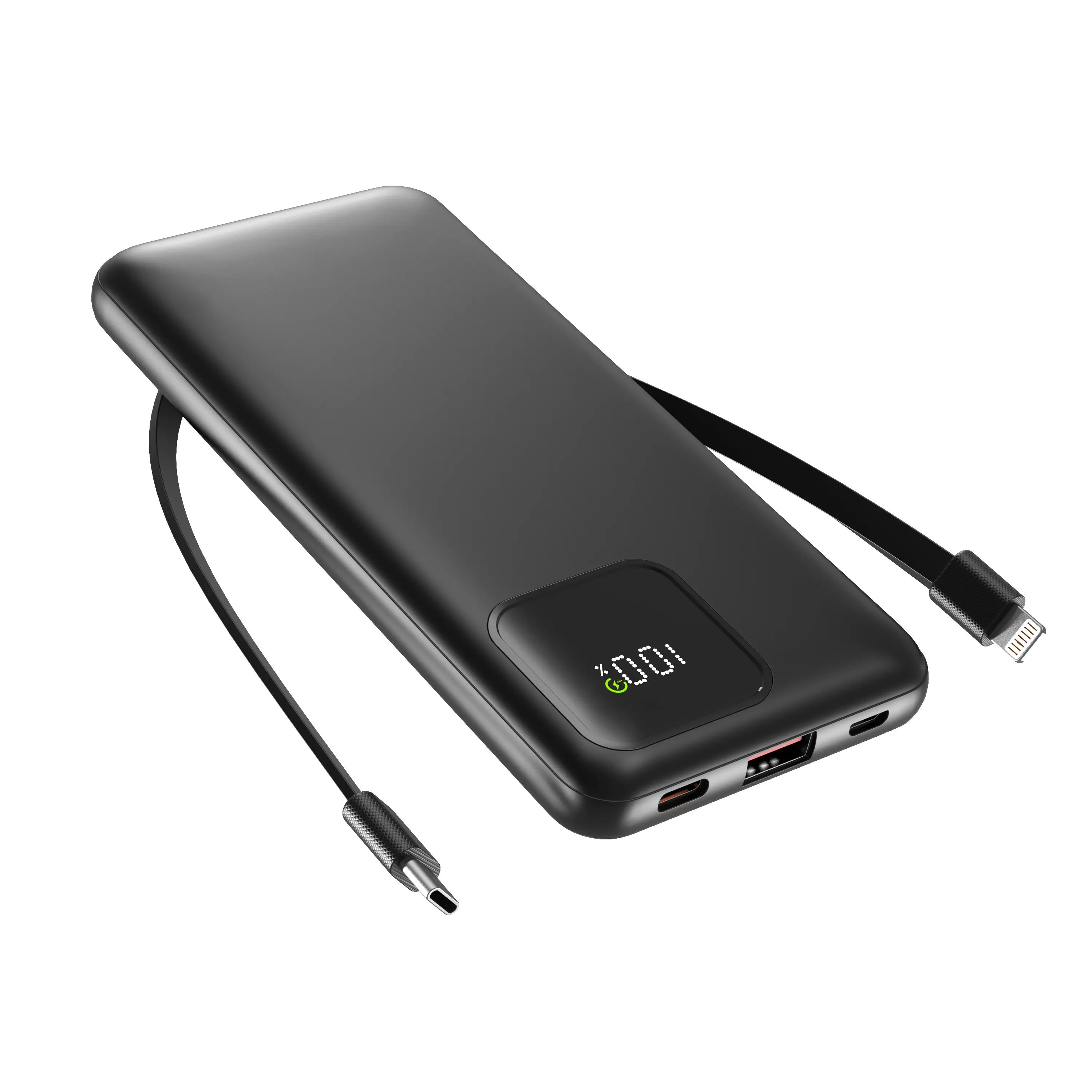 Portable Charger with Built-in Cables,Portable Charger with Cords Wires Slim 10000mAh Travel Battery Pack 4 Outputs 2 Inputs 22.5W Fast Charging Power Bank for Samsung Google Pixel LG Moto iPhone iPad,summerwins