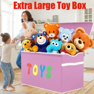Ultimate Kids Toy Storage Box - Collapsible, Sturdy & Extra Large with Lids - Perfect Organizer for Boys, Girls, Nursery, Playroom & Closet.