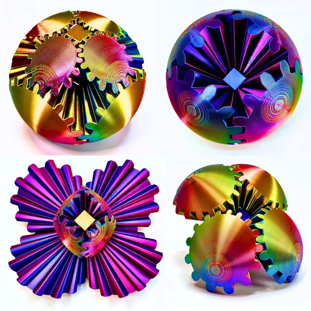 Large Gear Ball Fidget Toy - 3D Printed Design for Stress Relief and Relaxation