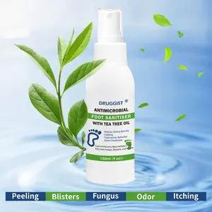 Druggist Foot Sanitiser Spray | Antifungal, Deodorizing with Tea Tree Oil | Soothes Itching & Controls Odor | 120ml (4 oz) - Treats Athlete's Foot & Keeps Feet Fresh