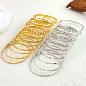 Simple and cool retro personality wide bracelet set punk niche fashion irregular jewelry nine-piece set