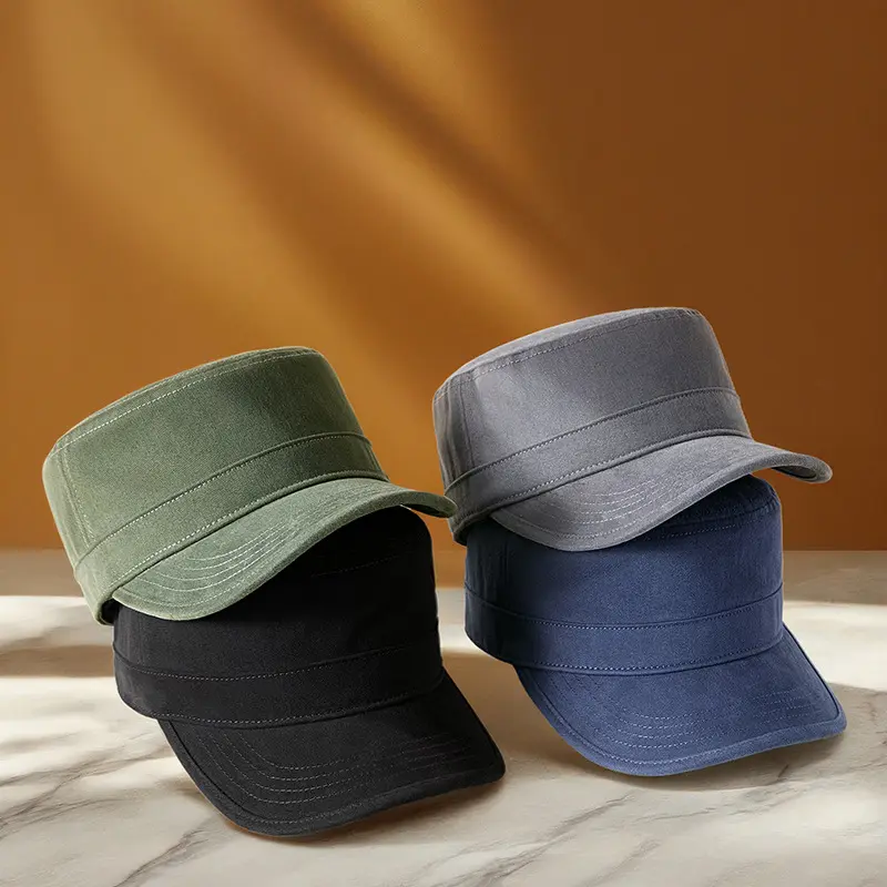 Autumn Winter Brushed Cotton Cadet Cap Ponytail Friendly Flat Top Hat Trendy Fashion Casual Versatile Outdoor Warmth for Men Women