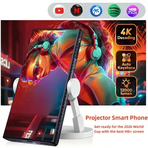 ​2025 New Projector Phone, 12000mAh Big Screen Movie Nights, Camping Cinema - 12GB+512GB, Portable Outdoor Movie Projector with Built-in Speaker, Power Bank