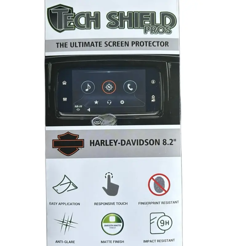 Harley-Davidson 8.2" Tech Shield Pro Screen Protector - Protects Against Fingerprints, Glare, and Cracks & Scratches, Easy Application, Anti-Glare