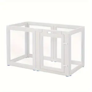 Pet Pen With Door, Clear Puppy Playpen, Easy Assembly Dog Playpen, Pet Playpen for Cats, Dogs, Rabbits and Other Small