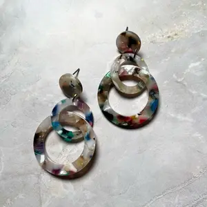 Multicolored acrylic earrings