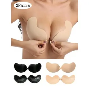 2 Pairs Sticky  Invisible Push-Up Breast Lift Silicone Backless Nipple Covers Self-Adhesive Strapless Mango  seamless  underwire   coverage comfort large size  girls   casual  sexy lace  summer bra   cover  bra full plus body con Womenswear Bride