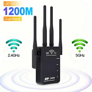 WiFi Extender, AC1200 Dual Band (5GHz/2.4GHz) Signal Booster, Covers 10,000 sq.ft & 60+ Devices, Repeater with Ethernet Port for Home, Gifts