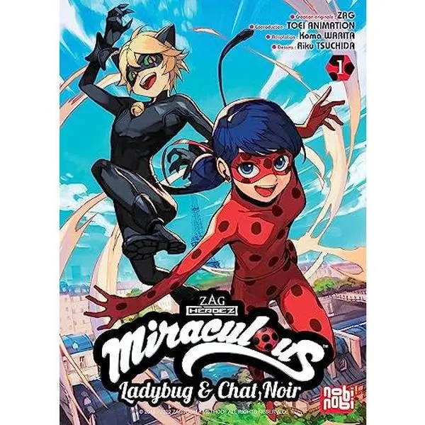Used "Miraculous T01: Ladybug & Chat Noir" Anime Book, English Version, 2023 Publ., Very Good Condition (Literature & Art Genre)