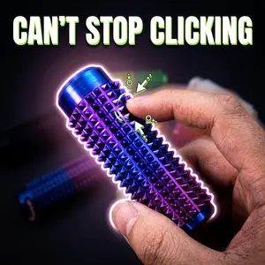 Spiked Fidget Toy - Clicking Sensation with Sharp Spikes for Engaging Sensory Play Textured Surface Comfortable Grip Durable Material Compact Design for Daily Use