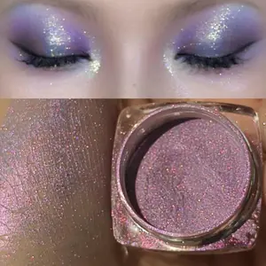 1PC Pigmented Chameleon Eyeshadow Powder, Glitter Duochrome Eyeshadow, Gradient Glitter Metallic Highlighter Powder, Suitable for Eyes/face/body, Waterproof and Sweatproof, Long-lasting Makeup, Easy To Remove, For Music Festival Parties