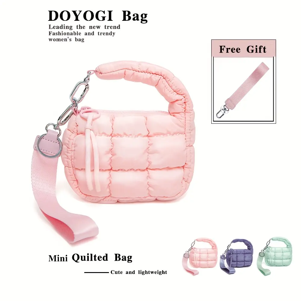 DoYoGi Puffy Cutie Mini Bag Textured Handbag wallets women wallet chain Flap Crossbody Purse wallets for women 2025