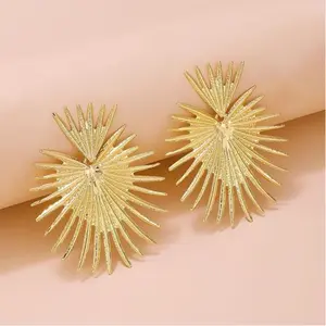 Heart-shaped With Spikes Dangle Earrings. design earring shiny earring