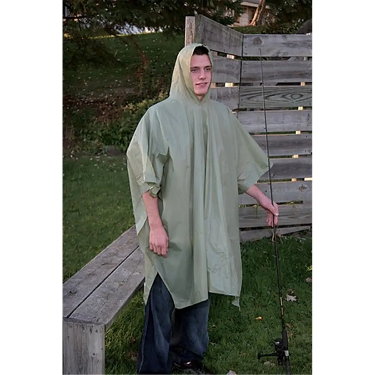 Men's Boulder Creek 60130CM Waterproof Vinyl Poncho Raincoat - 50 in. x 80 in., Pull-On Design, Packable Outdoor Cover, Poncho Raincoats, All Seasons, Unisex