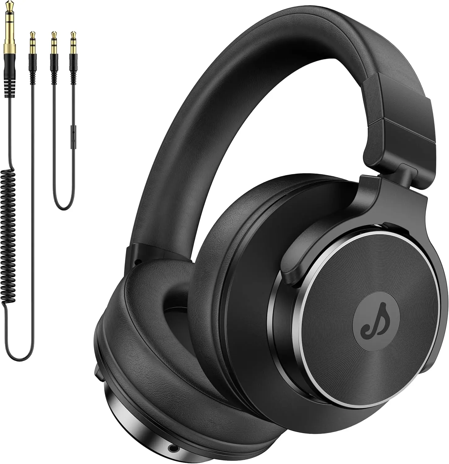 DJ Headphones Over Ear Headphones Studio Monitor & Mixing DJ Stereo Headsets with 50mm Neodymium Drivers and 1/4 to 3.5mm Jack for AMP Computer Recording Podcast Keyboard Guitar Laptop (Black) Mini Clip-On Wireless Lavalier Microphone
