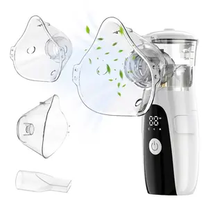 Portable Nebulizer for Adults and Kids, Rechargeable Nebulizer, USB-Powered Nebulizer with LED Display and Auto-Cleaning, Quiet Operation, Easy to Use