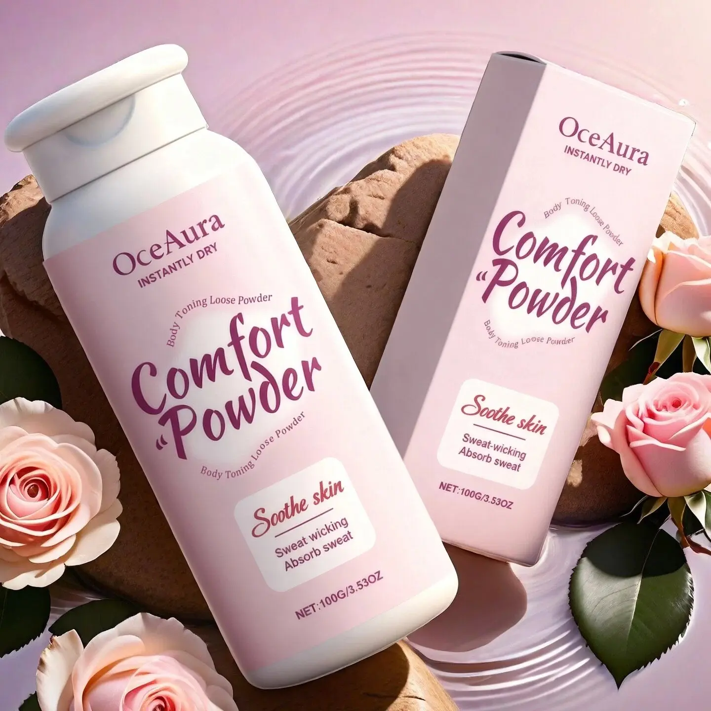 Dry Body Powder, Large Capacity Deodorant, Skin Dryness Relief, Family Use, Cool Non-Sticky Scented Powder, Dusting Body Powder, Solid Form, Powder Products