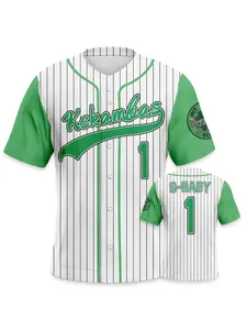 Men's Movie Baseball Jersey, #1 Kekambas Print Button V Neck Sports Shirt, Comfortable Breathable Gift for Sport Lovers