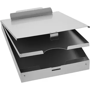 Amazon Basics Metal Clipboard with 2 Compartments and Interior 250 Sheet Paper Storage, 14.09 X 9.21 X 2.6 Inches, Letter Size, Silver Amazon Basics