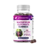 Vitamatic Magnesium Glycinate Chewable Gummies - 600 mg per Serving, 60 Pieces (60 Gummies per Bottle), Sugar Free, Natural Grape Flavor for Adults