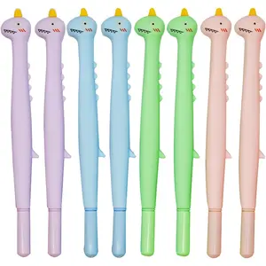 12 count Cute Horned Dinosaur Gel Pens Fun Dino Writing Pens Black Ink For Students Teenage Classmates Shcool Supplies Stationery Desk Decor Birthday