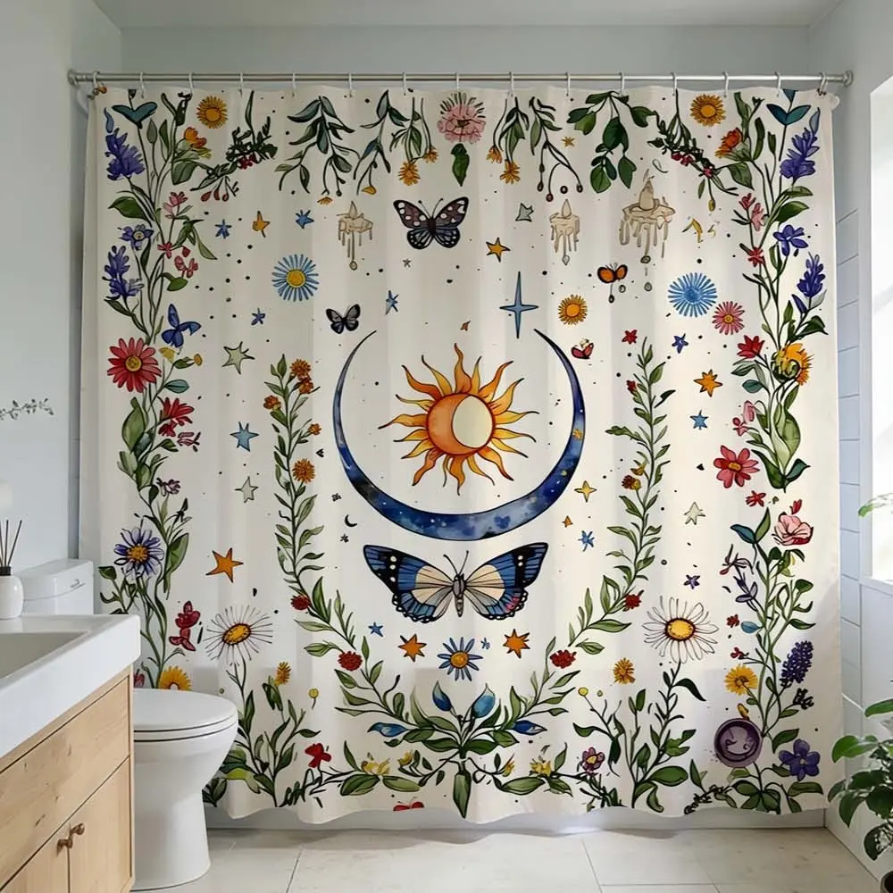 Bohemian Modern Shower Curtain, 1 Pc Multi-Colored Shower Curtain for Bathroom Upgrade & Home Decor, Shower Curtains