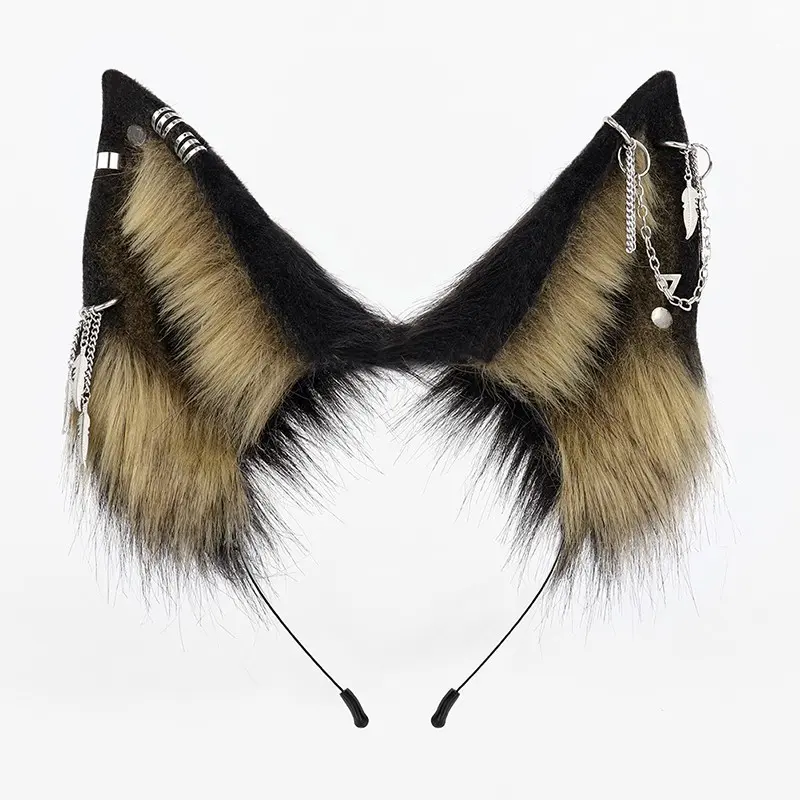 Realistic Wolf Ear Hairband, Multi-Color Handmade Wolf Ears Accessory, Cosplay Headwear, Anime Convention Animal Ears, Unique Fashion Item, Party Accessories