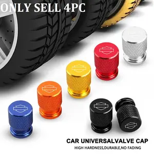 4Pcs Motorcycle Car Wheel Tire Air Valve Caps Dust-proof Covers For Harley Davidson Softail Sportster VRSC Touring X48 883 1200 Car Accessories
