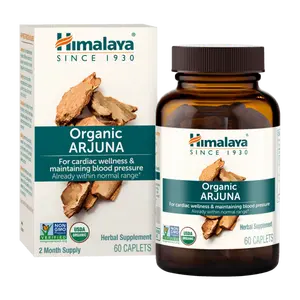 Himalaya Organic Arjuna, 60 Day Supply - Herbal Supplement Supporting Heart Health and Normal Blood Pressure - USDA Organic, Vegan, Non-GMO, Gluten Free, 700 mg, 60 Caplets